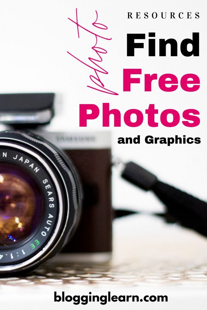 pinterest pin of a camera on a white background with the word photo in script and pink rotated... Find Free Photos and Graphics